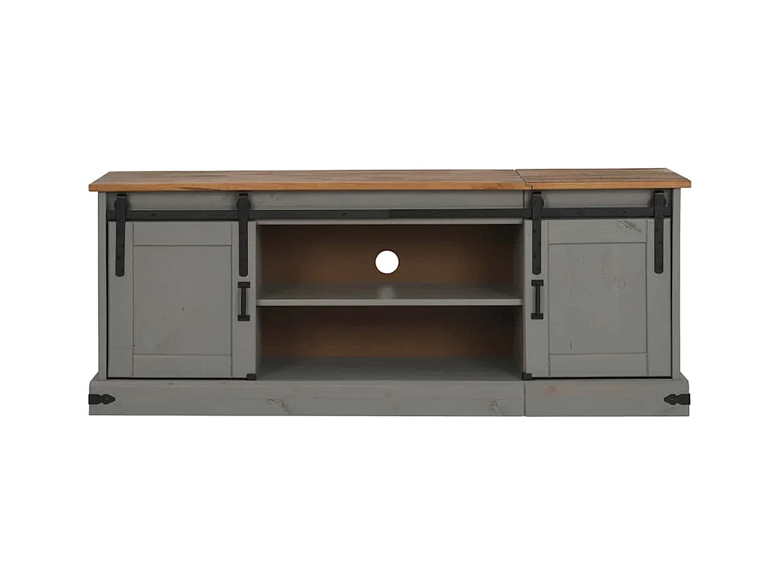Mueble de TV | Mueble de salón HALDEN 2 puerta correderas gris 150x40x60 cm