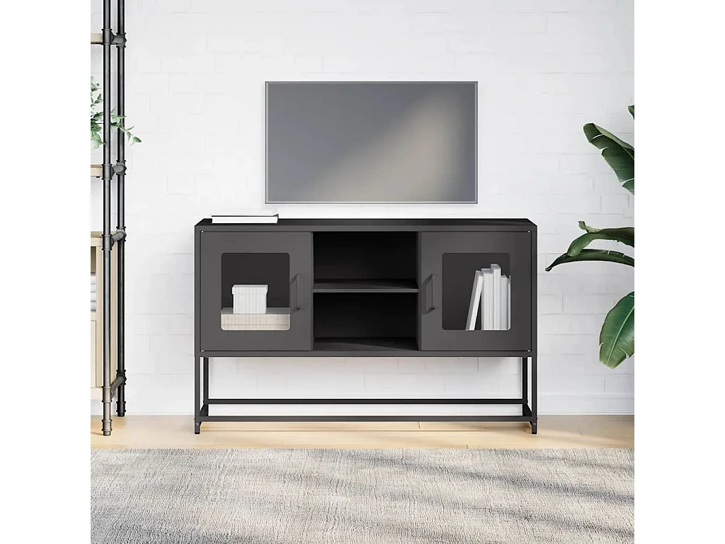 Tv-meubel | Tv-Bank | TV-kast100,5x39x60,5 cm staal zwart