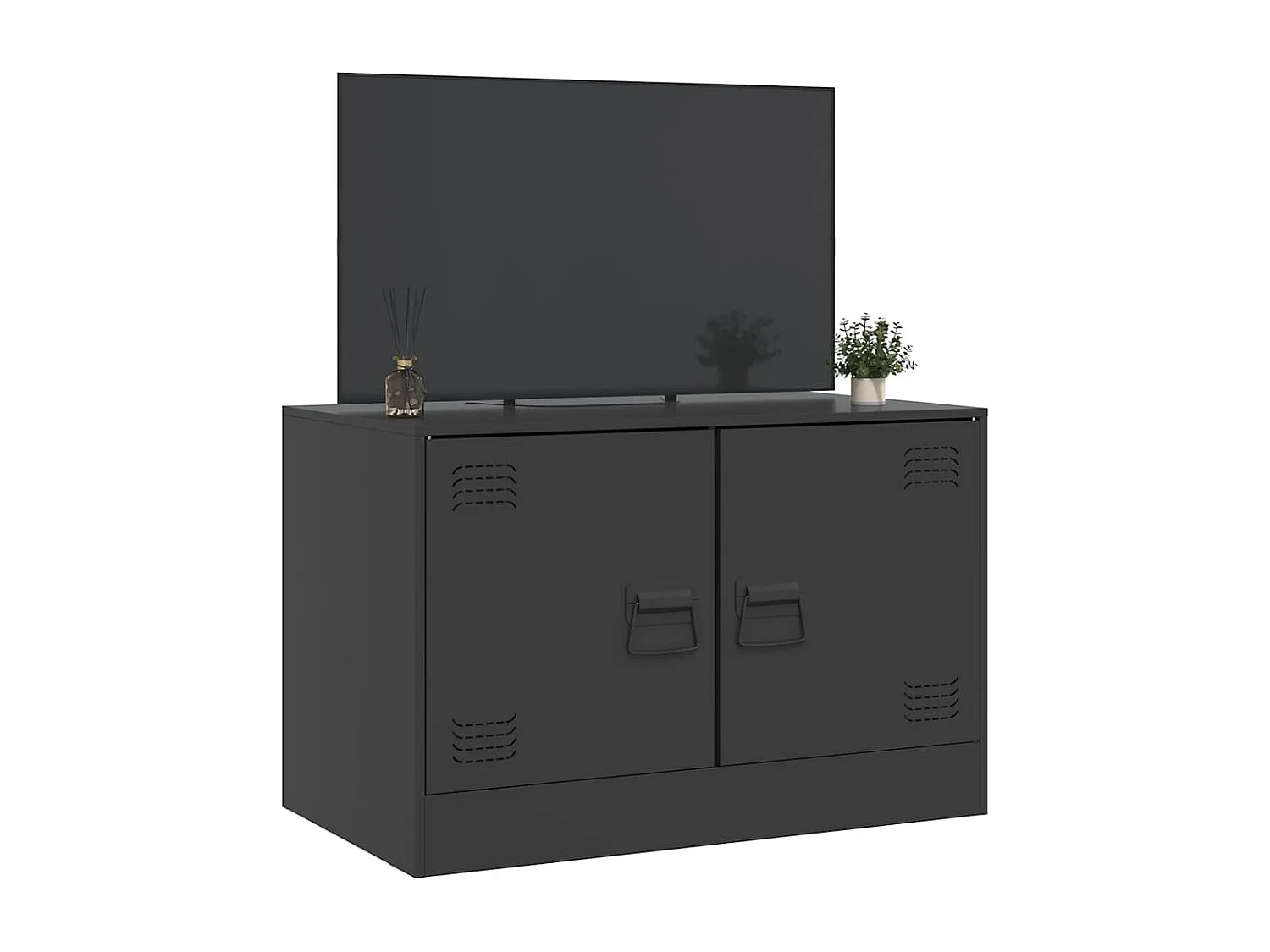 Mueble para TV  | Gabinete de TV |  Mueble de salón de acero negro 67x39x44 cm