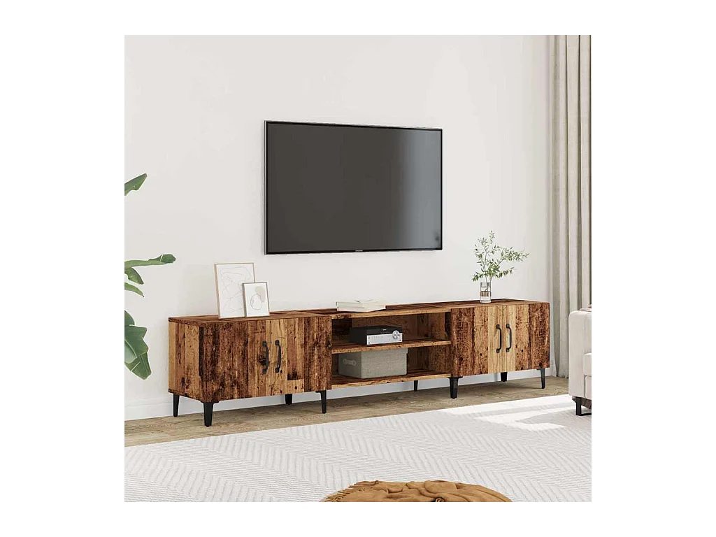 Meuble TV | Banc TV | Armoire TV vieux bois 180x31,5x40 cm bois d'ingénierie