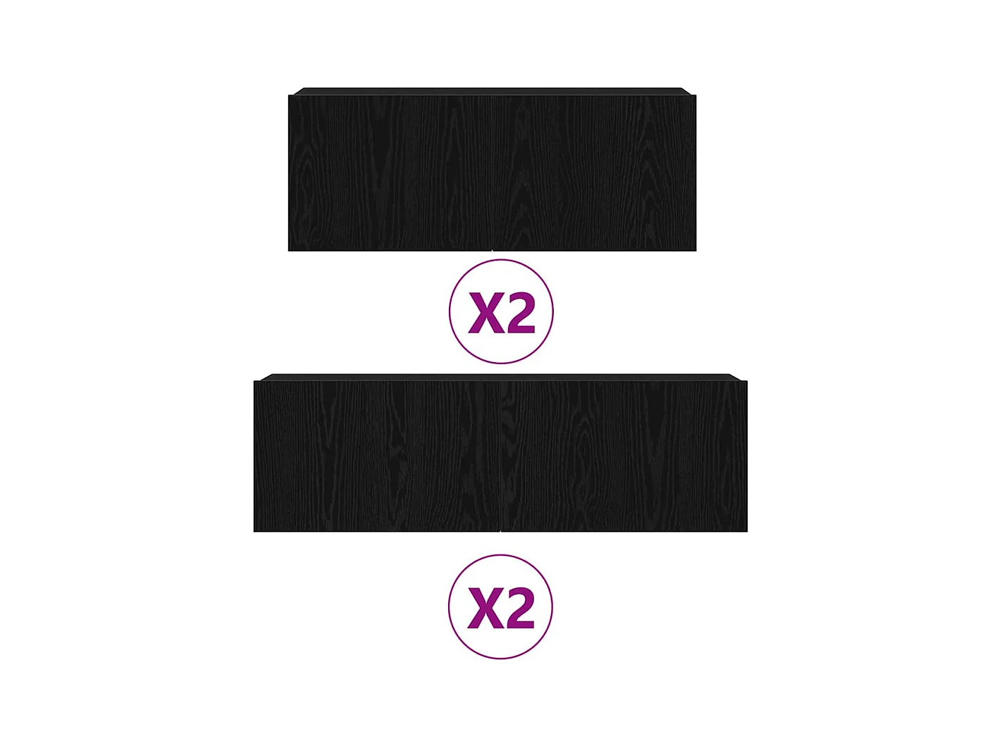 Conjunto de Mueble de TV | Mueble de salón 4 pcs Roble negro 100 x 30 x 30 cm