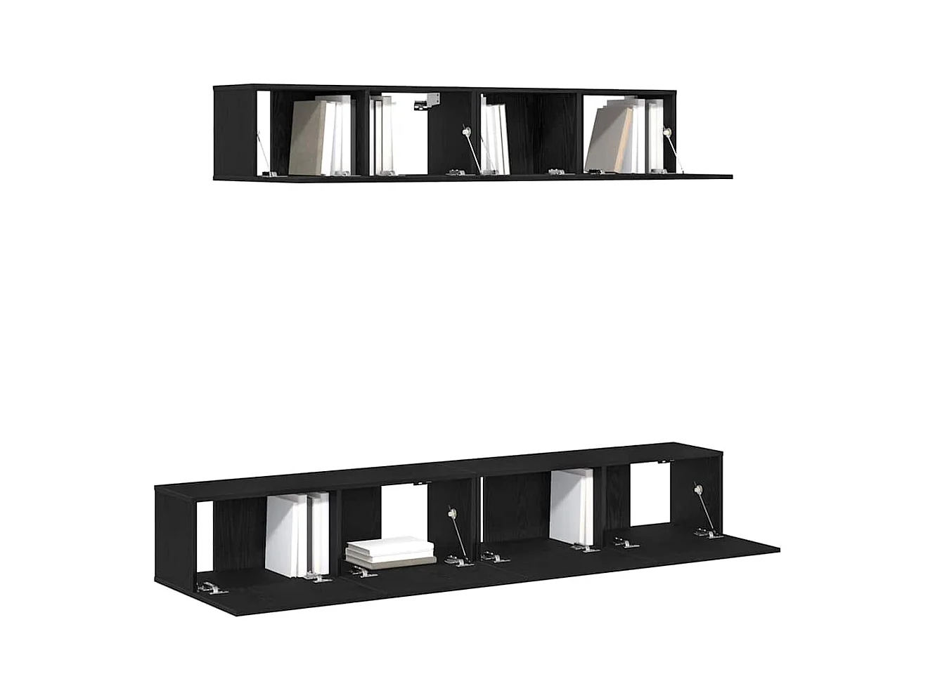 Conjunto de Mueble de TV | Mueble de salón 4 pcs Roble negro 100 x 30 x 30 cm