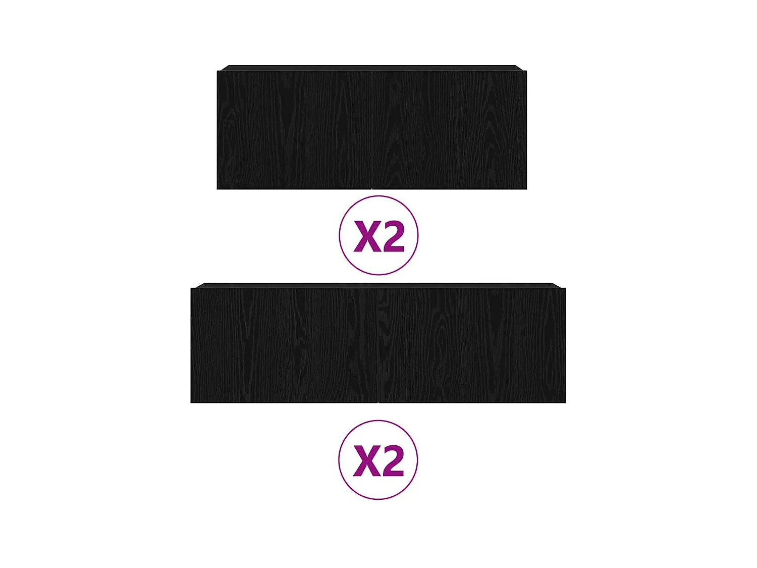 Conjunto de Mueble de TV | Mueble de salón 4 pcs Roble negro 100 x 30 x 30 cm