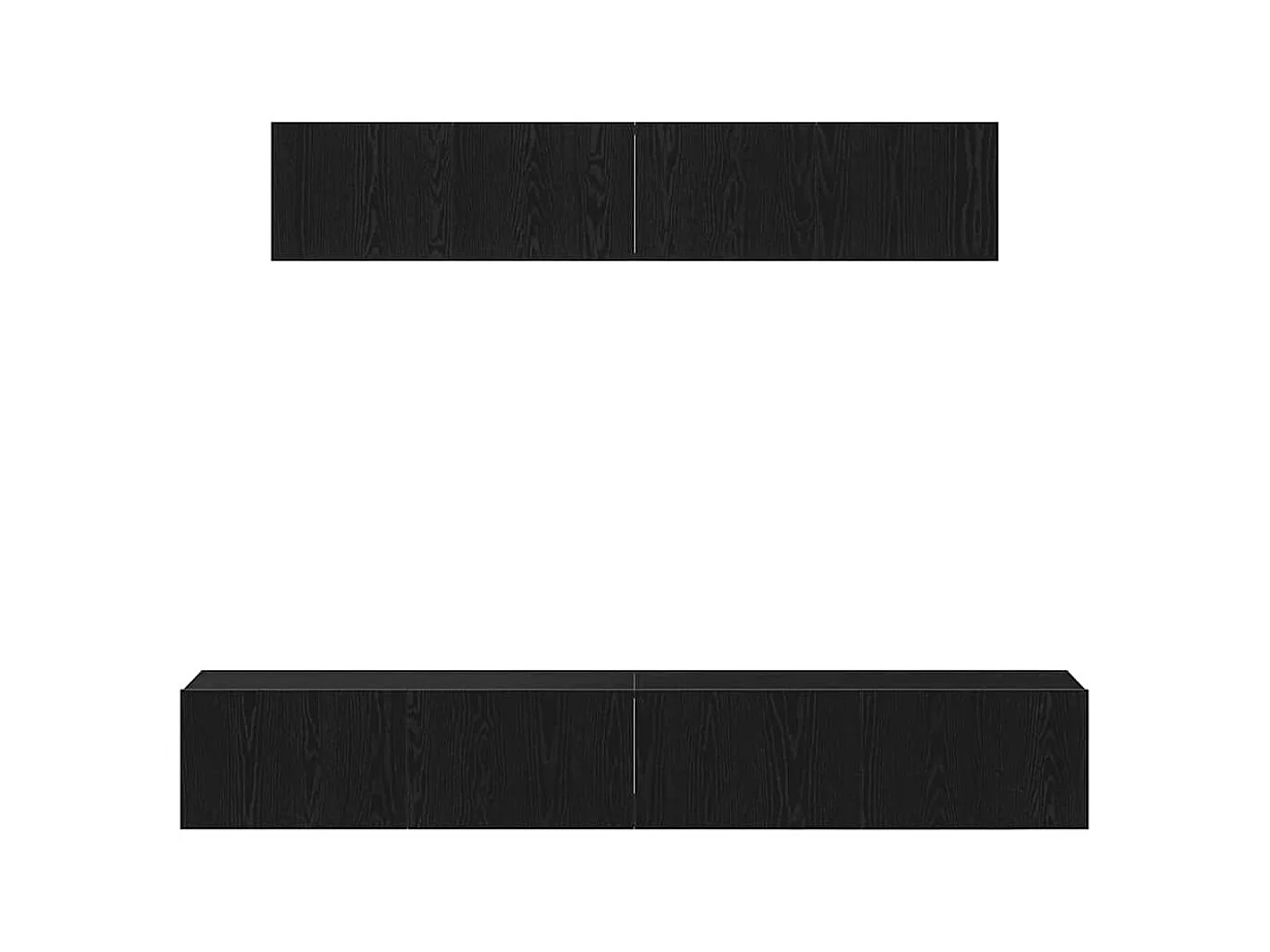 Conjunto de Mueble de TV | Mueble de salón 4 pcs Roble negro 100 x 30 x 30 cm