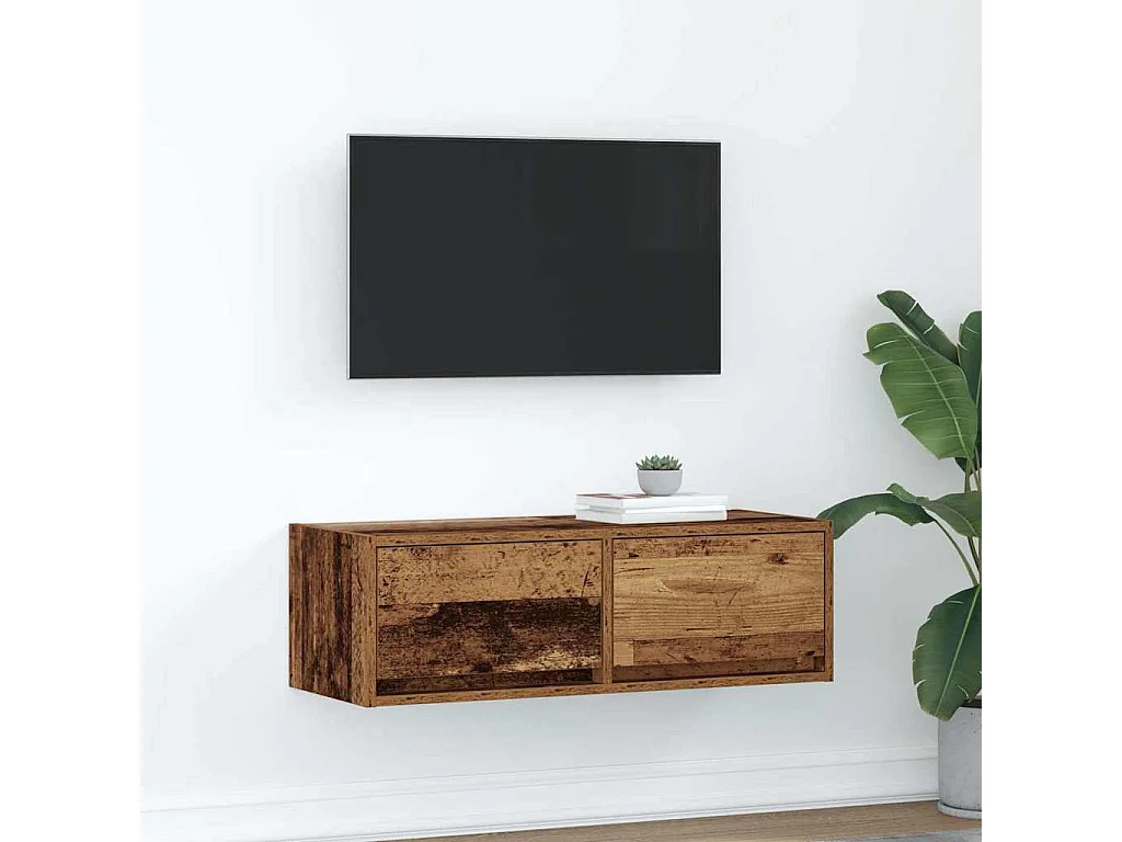 Meuble TV | Banc TV | Armoire TV vieux bois 80x31x25,5 cm bois d'ingénierie