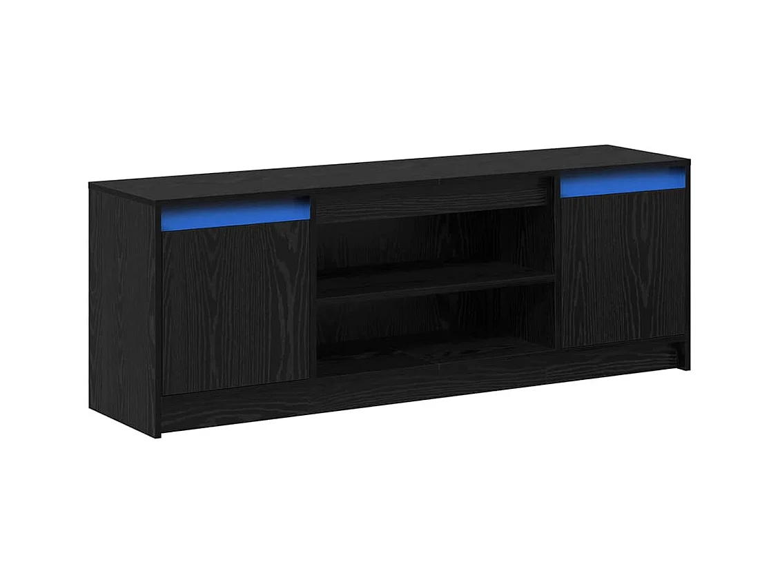 Gabinete de TV | Mueble de TV | Mueble de salón Negro 139.5 x 34 x 50 cm Madera contrachapada