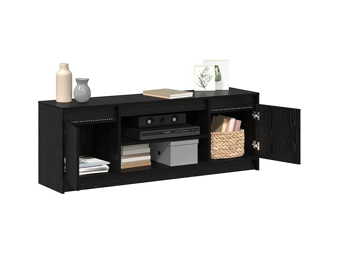Gabinete de TV | Mueble de TV | Mueble de salón Negro 139.5 x 34 x 50 cm Madera contrachapada