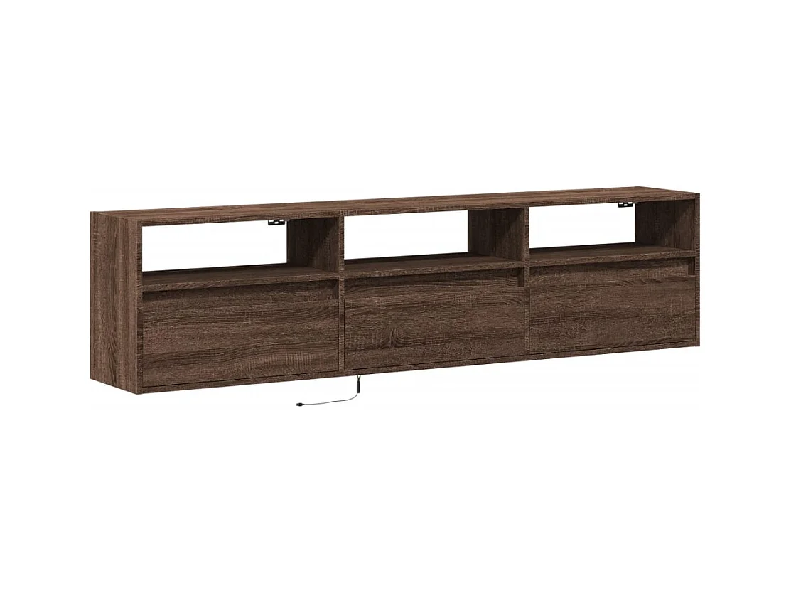 Tv-wandmeubel | TV-kast | Tv-Bank met LED-verlichting 180x31x45 cm bruin eikenkleur