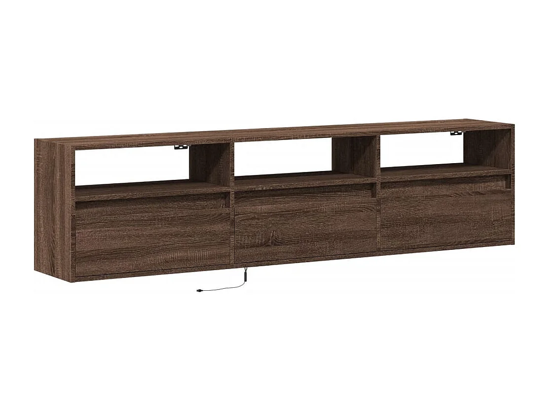 Meuble TV | Banc TV | Armoire TV mural avec LED chêne marron 180x31x45 cm