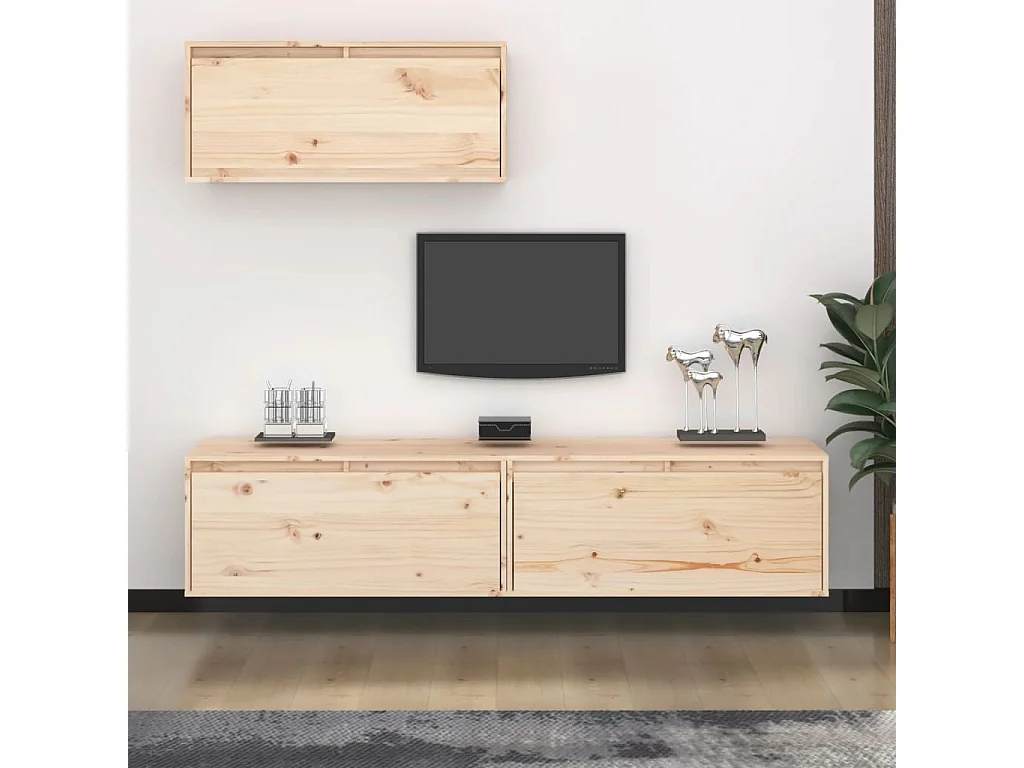 Meubles TV | Bancs TV | Armoires TV 3 pcs Bois massif de pin
