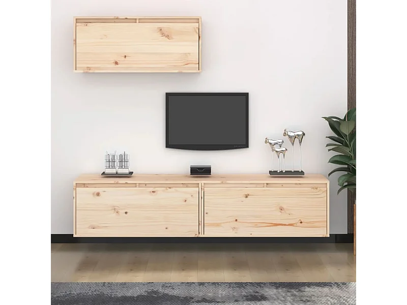 Meubles TV | Bancs TV | Armoires TV 3 pcs Bois massif de pin