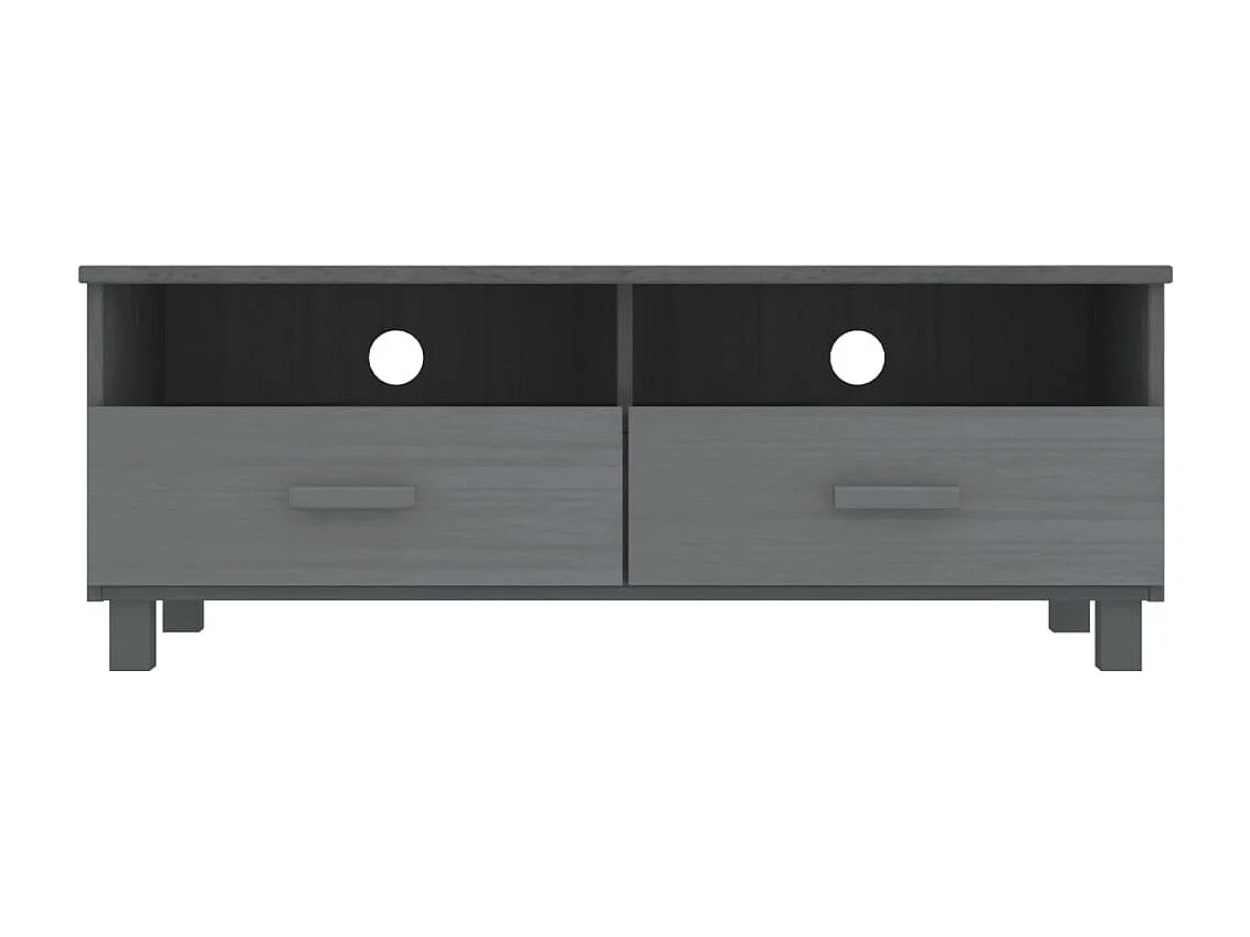 Meuble TV | Banc TV | Armoire TV HAMAR Gris foncé 106x40x40 cm Bois massif de pin
