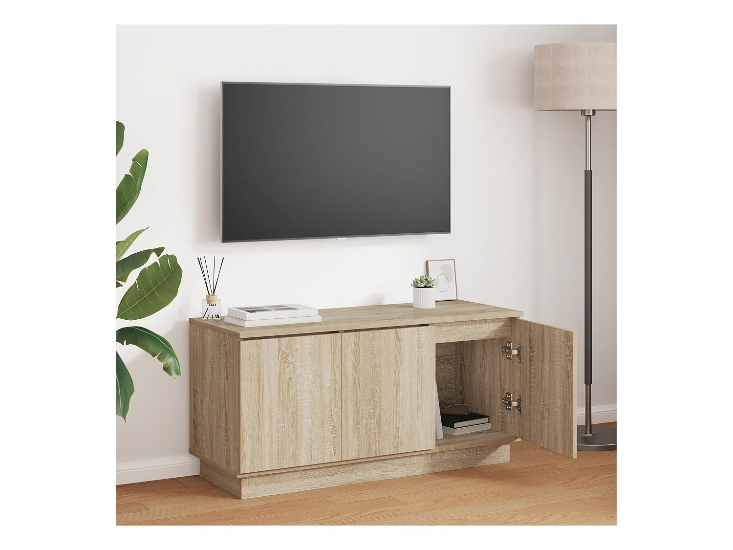 Meuble TV | Banc TV | Armoire TV Chêne Sonoma 100x38x49 cm Bois d'ingénierie