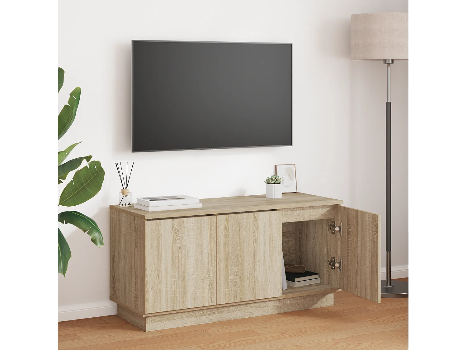 TV Dressoir Sonoma Eiken 100x38x49 cm Gelaagd Hout