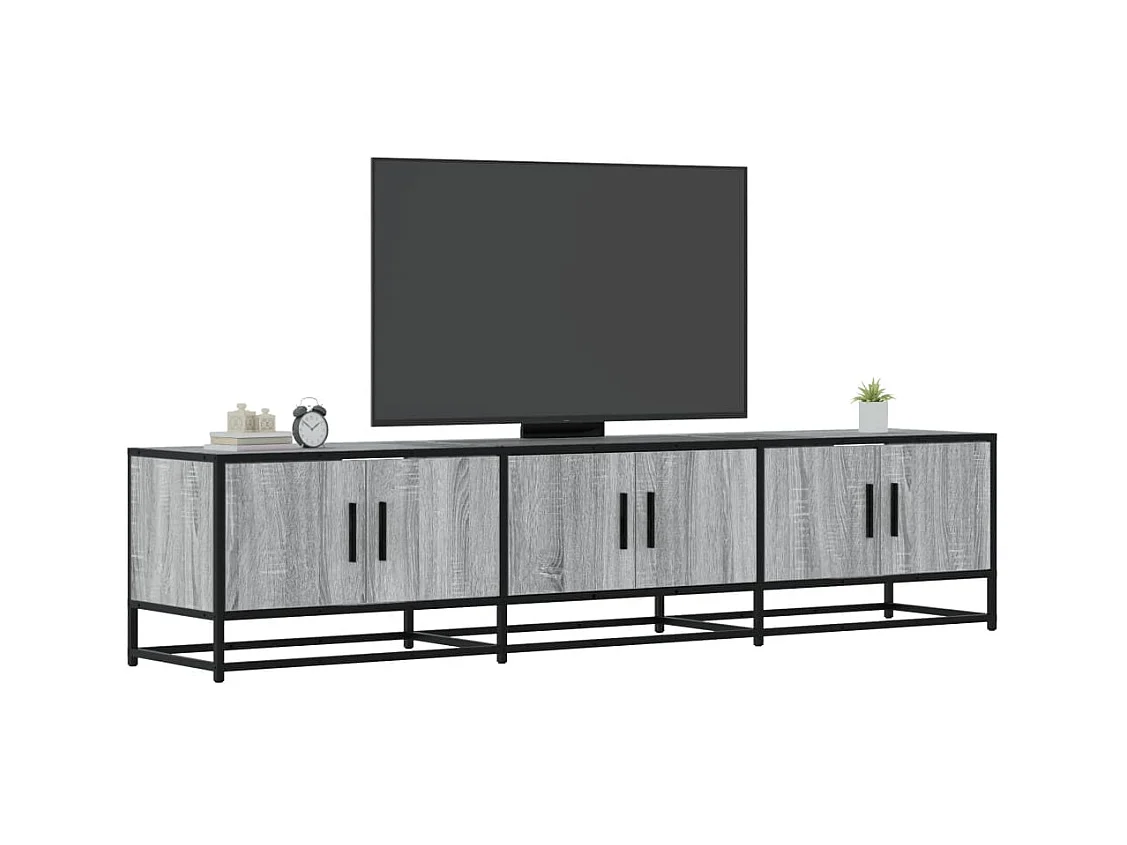 Tv-meubel | Tv-Bank | TV-kast180x35x41 cm bewerkt hout grijs sonoma eikenkleurig