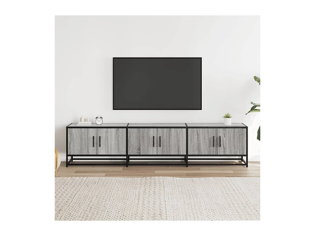 Tv-meubel | Tv-Bank | TV-kast180x35x41 cm bewerkt hout grijs sonoma eikenkleurig