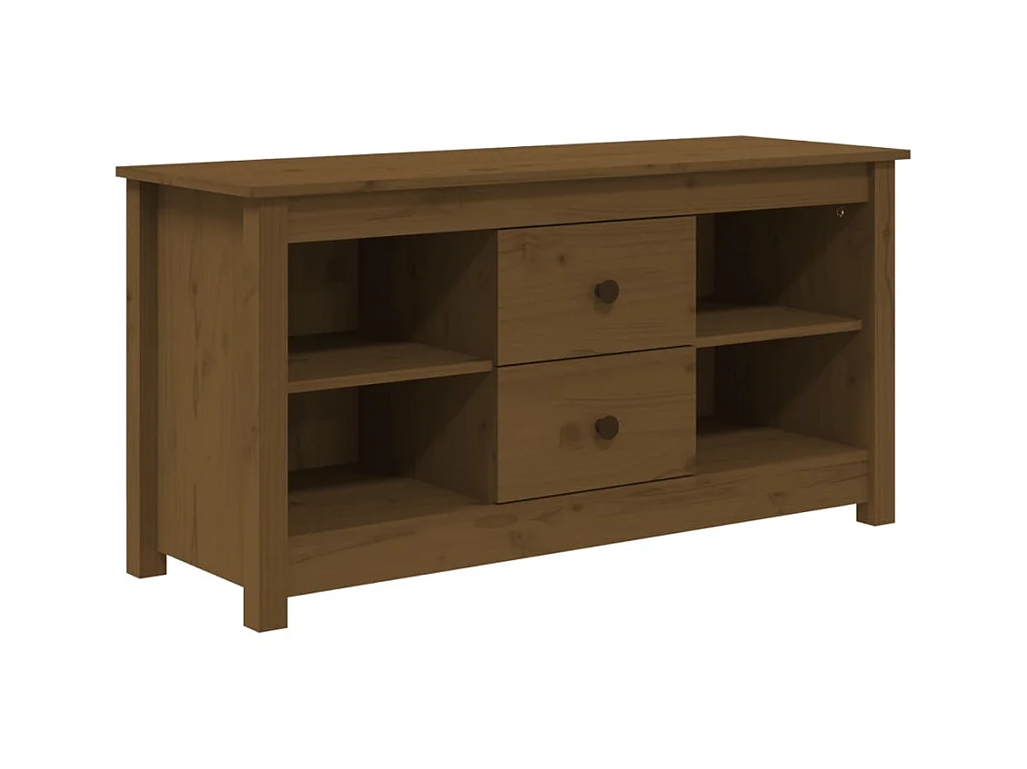 Mueble de TV | Mueble de salón madera maciza de pino marrón miel 103x36,5x52 cm