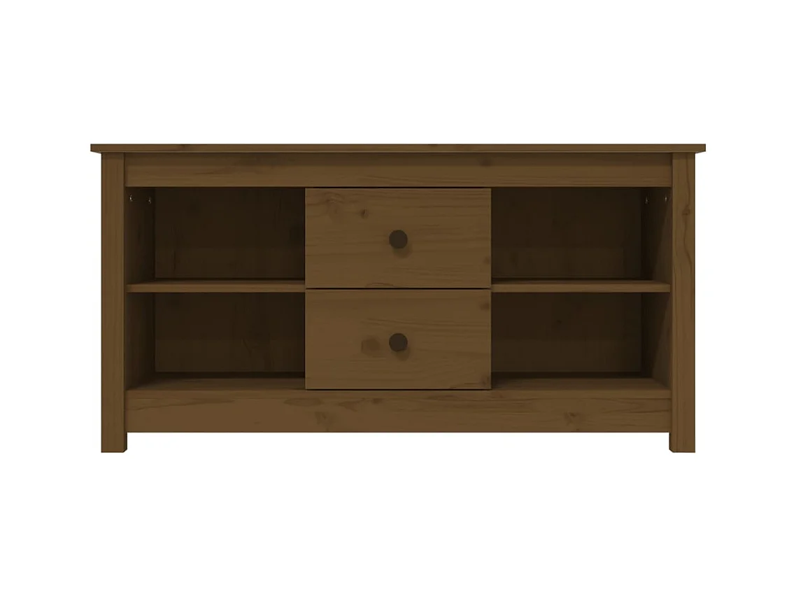 Mueble de TV | Mueble de salón madera maciza de pino marrón miel 103x36,5x52 cm