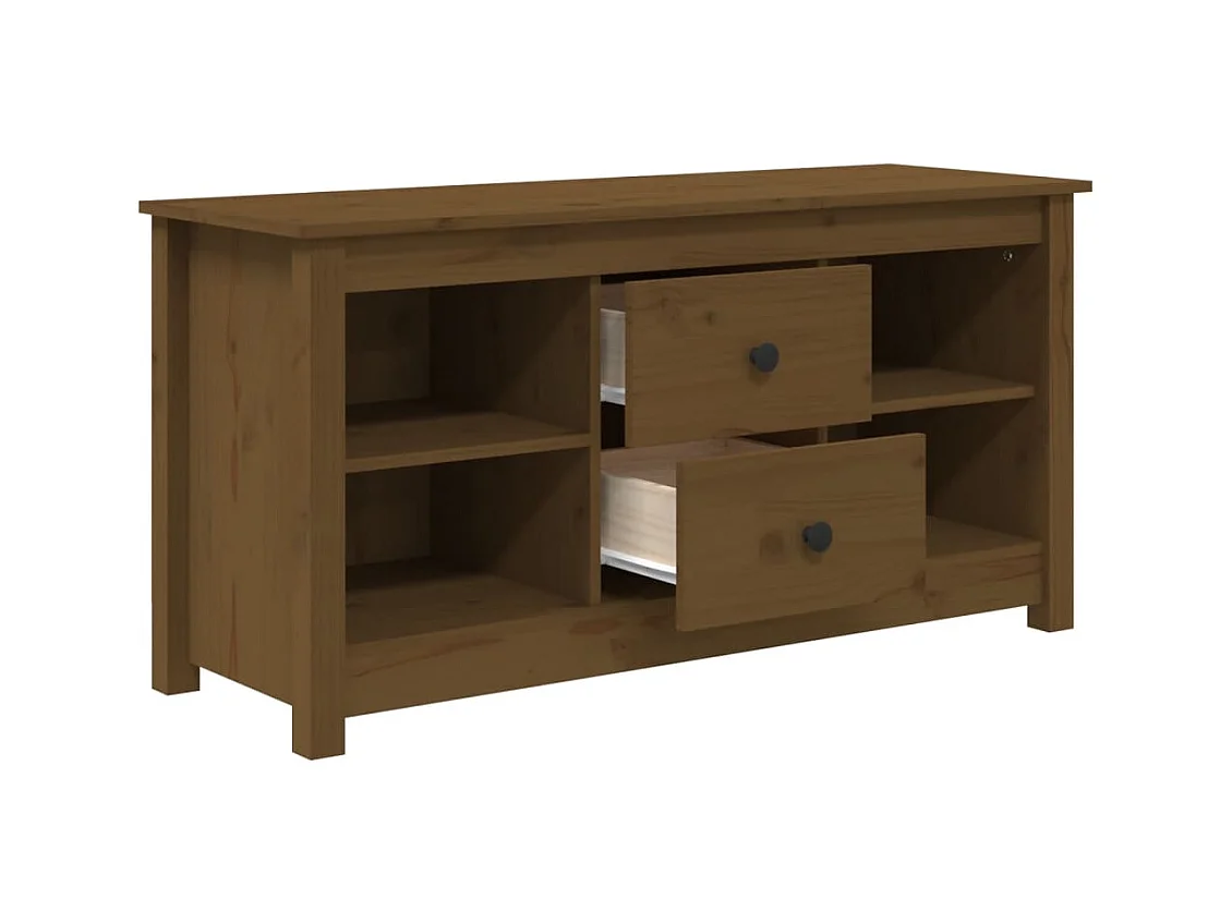 Mueble de TV | Mueble de salón madera maciza de pino marrón miel 103x36,5x52 cm