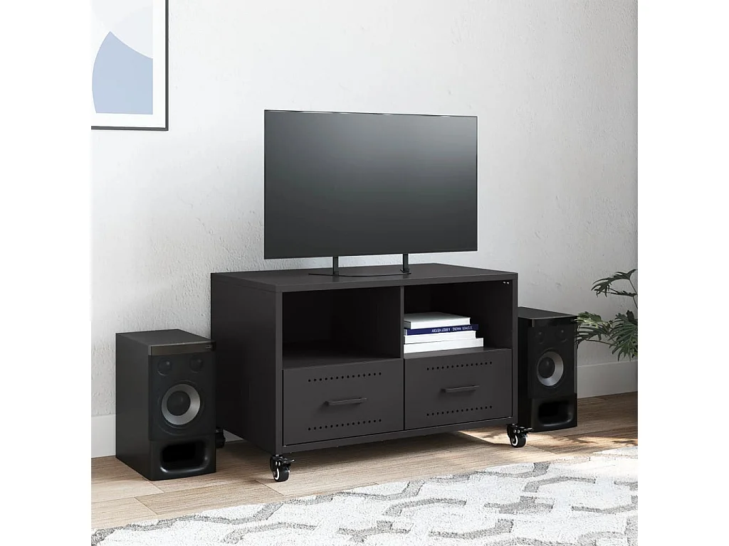 Mueble de TV | Mueble de salón acero negro 68x39x43,5 cm