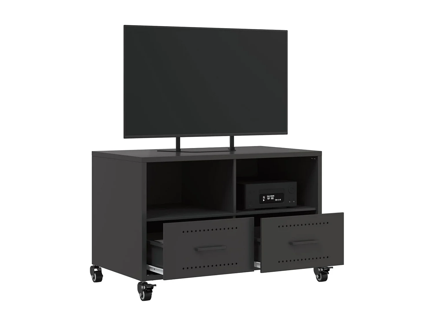 Meuble TV | Banc TV | Armoire TV noir 68x39x43,5 cm acier