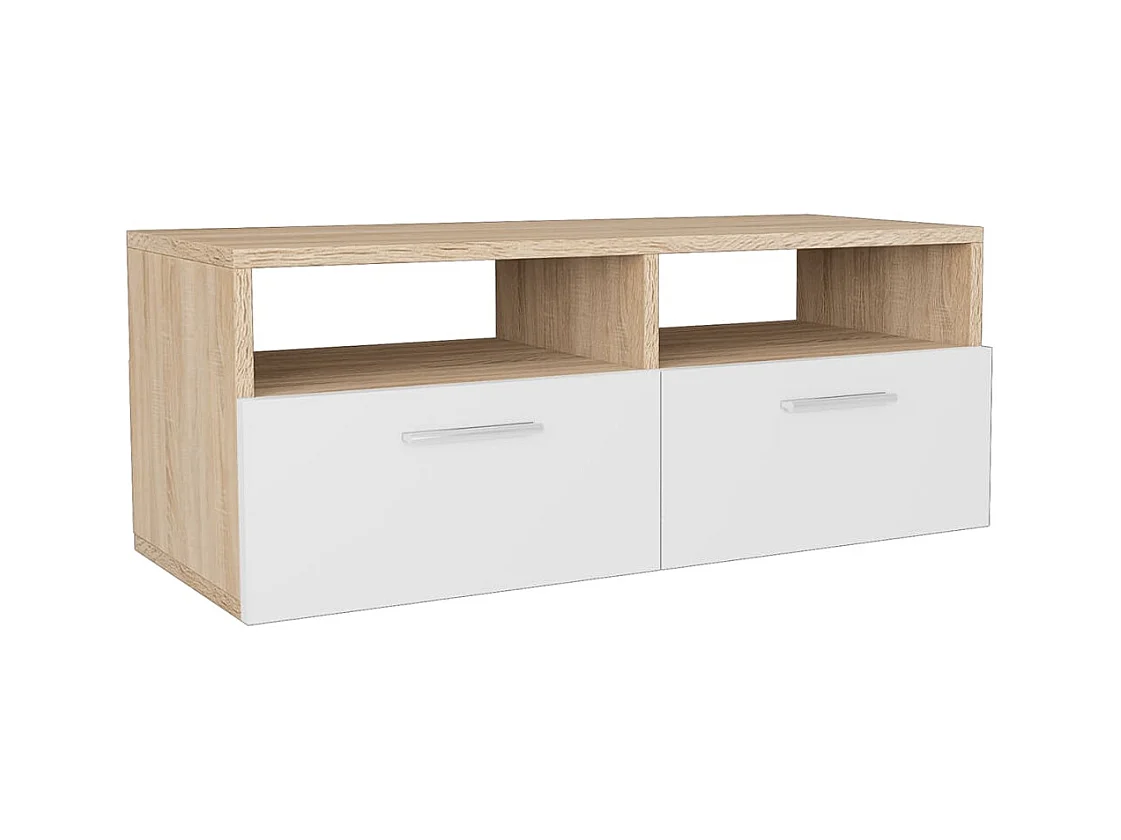 Mueble de TV | Mueble de salón madera de ingeniería roble y blanco 95x35x36 cm