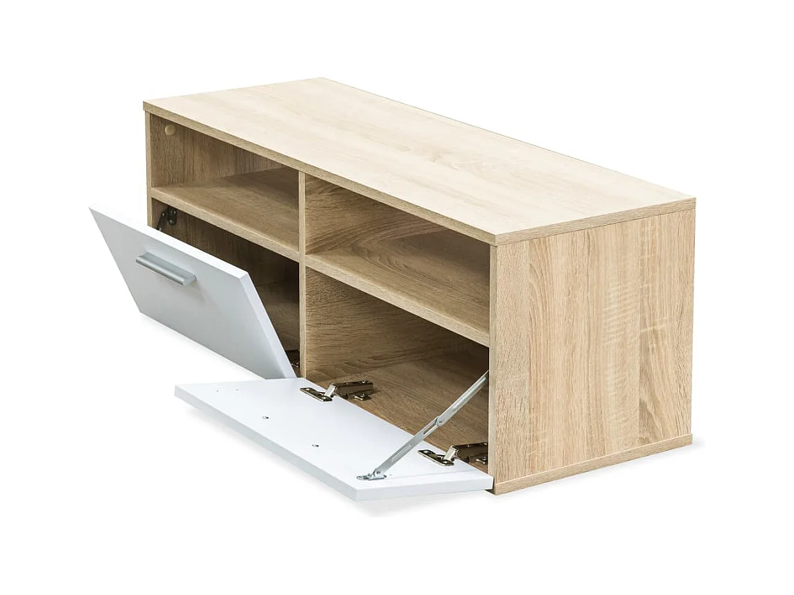 Mueble de TV | Mueble de salón madera de ingeniería roble y blanco 95x35x36 cm