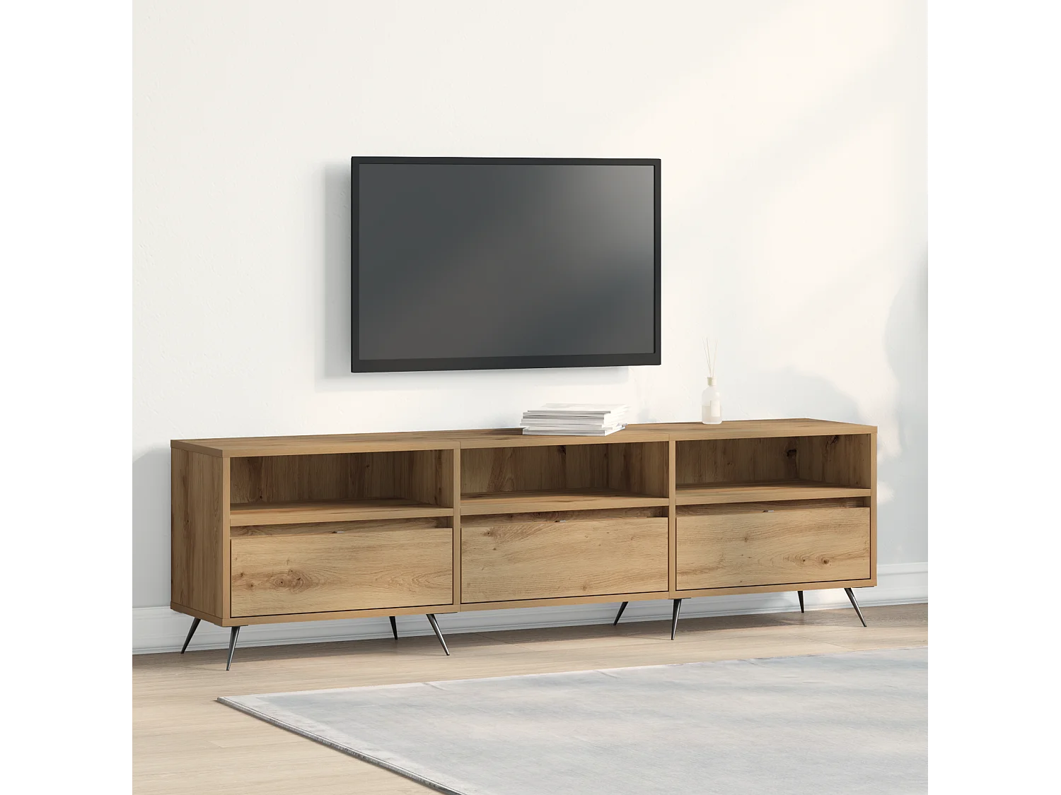 Tv-meubel | Tv-Bank | TV-kastArtisan Eiken 150x30x44,5 cm Bewerkt Hout