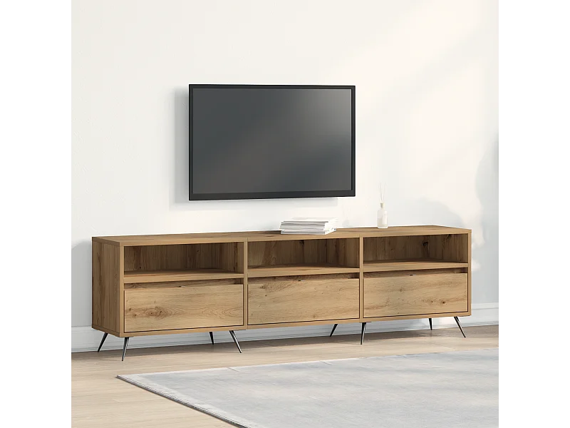 Tv-meubel | Tv-Bank | TV-kastArtisan Eiken 150x30x44,5 cm Bewerkt Hout