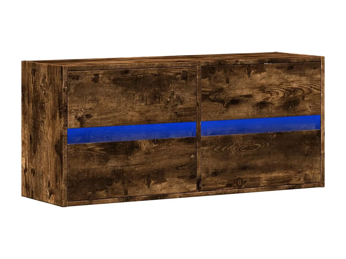 Tv-wandmeubel | TV-kast | Tv-Bank met LED-verlichting 100x31x45 cm gerookt eiken