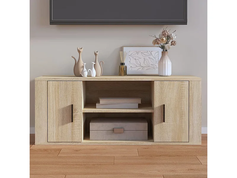 Tv-meubel | Tv-Bank | TV-kast100x35x40 cm bewerkt hout sonoma eikenkleurig