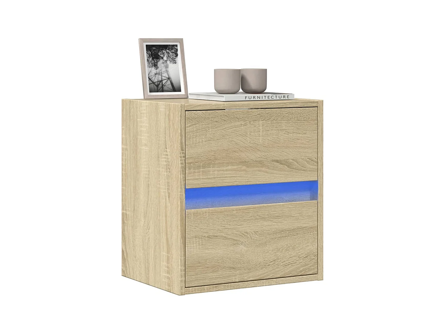 Meuble TV | Banc TV | Armoire TV mural avec lumières LED chêne sonoma 41x31x45 cm