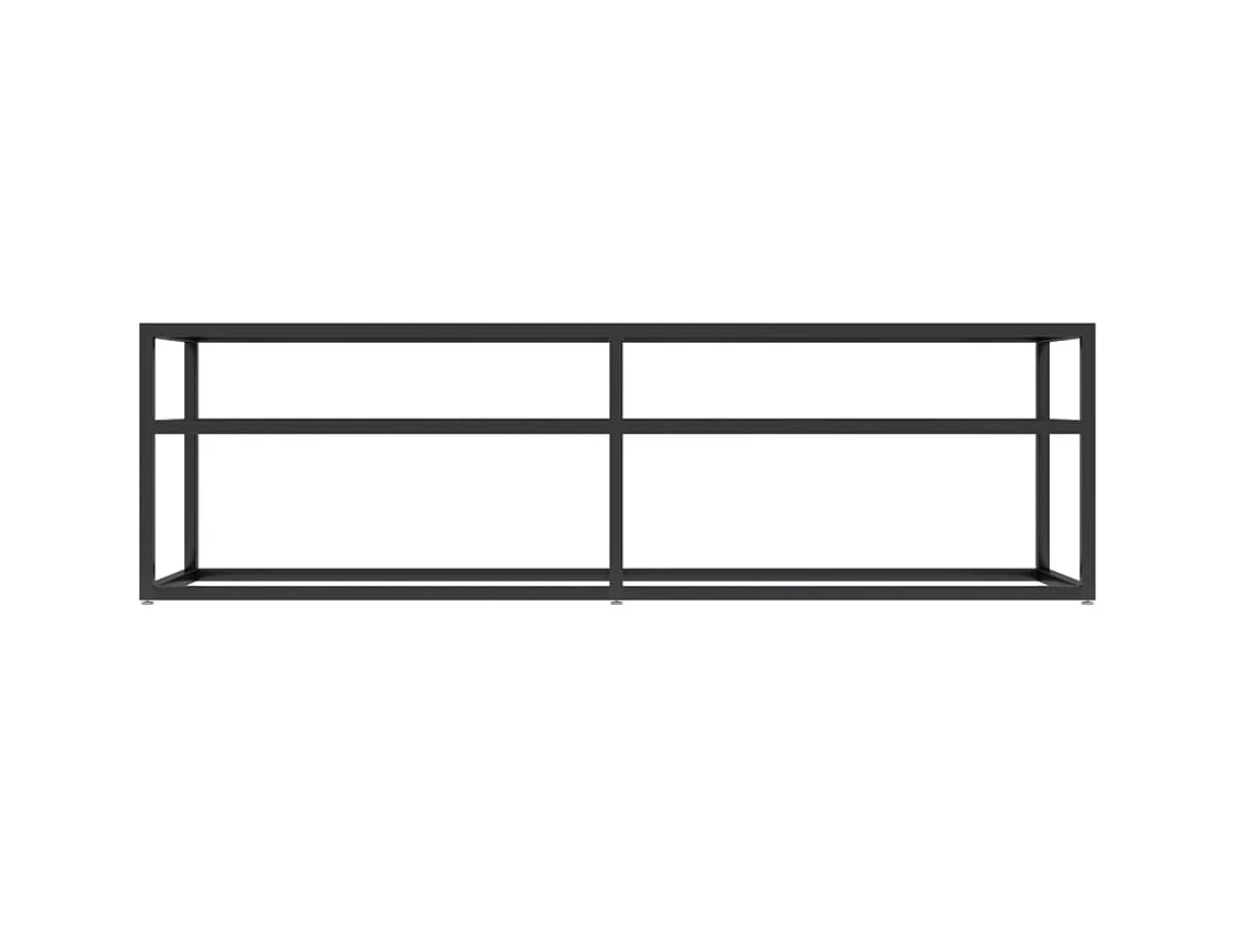 Mueble de TV | Mueble de salón vidrio templado color mármol negro 140x40x40,5 cm