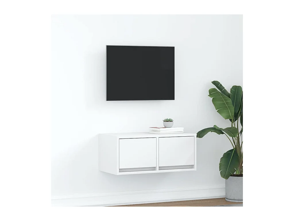 Tv-meubel | Tv-Bank | TV-kast60x31x25,5 cm bewerkt hout wit