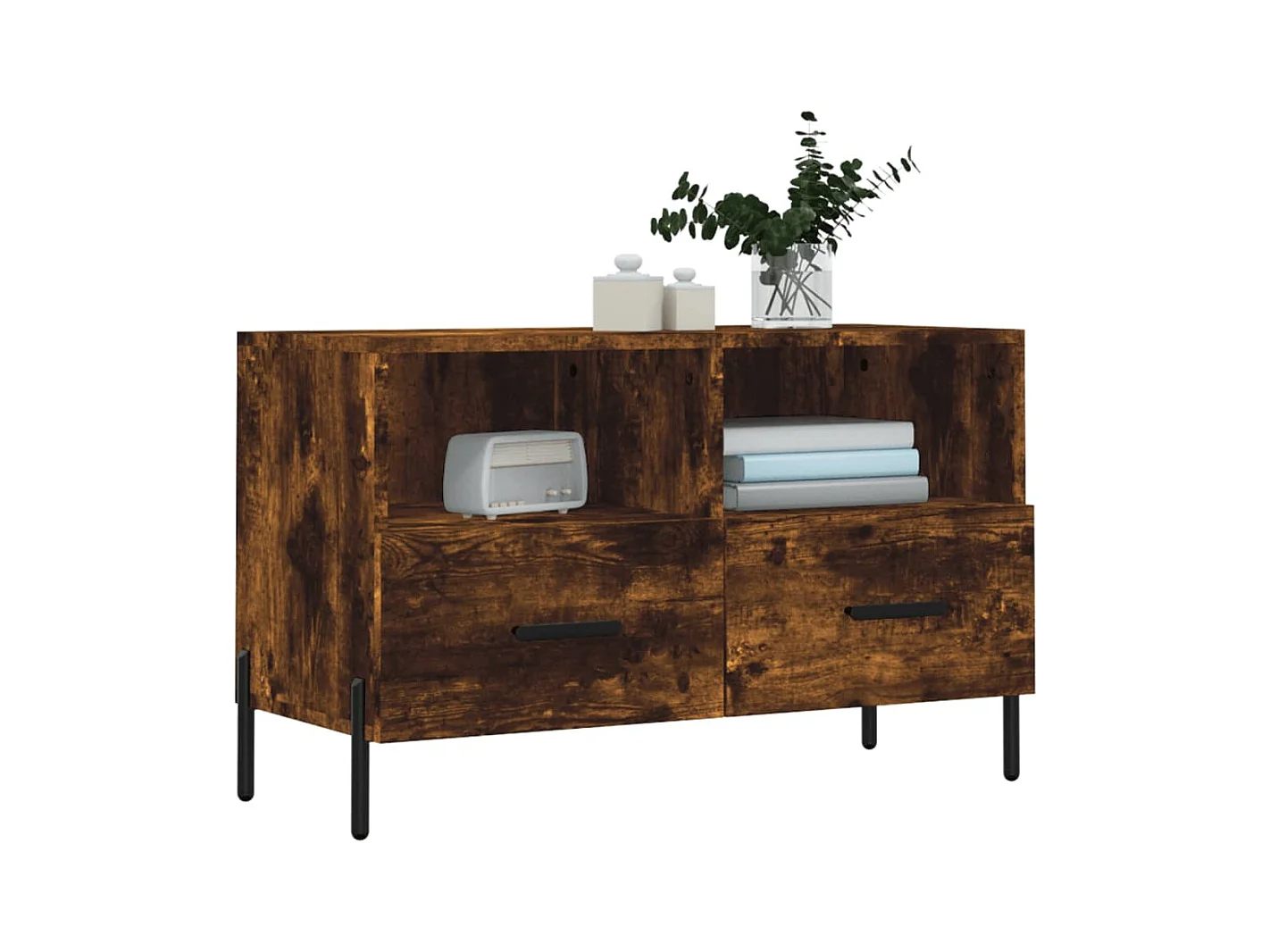 Mueble para TV  | Gabinete de TV |  Mueble de salón madera contrachapada roble ahumado 80x36x50 cm