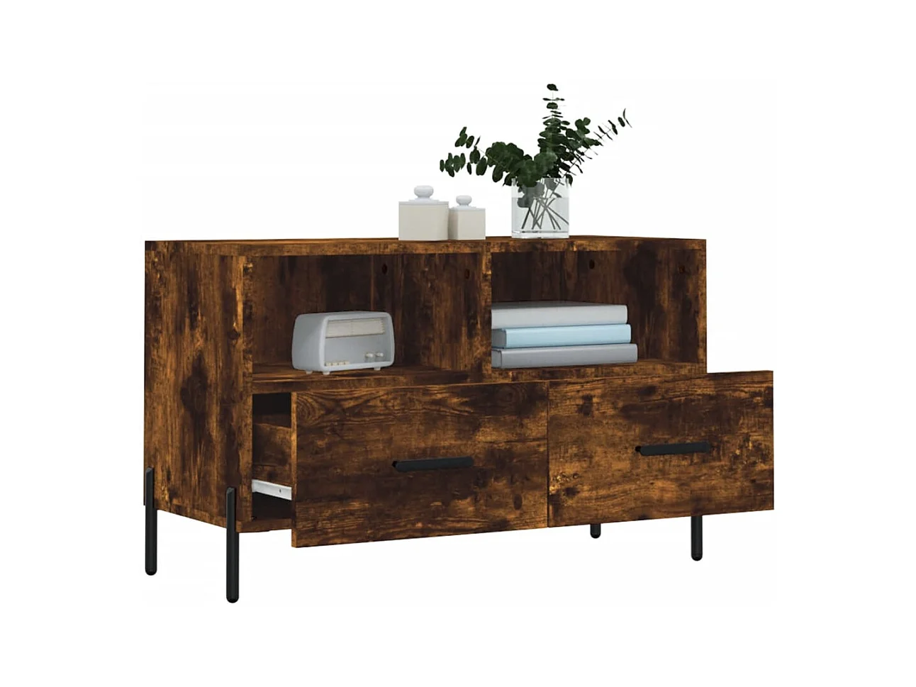 Mueble para TV  | Gabinete de TV |  Mueble de salón madera contrachapada roble ahumado 80x36x50 cm