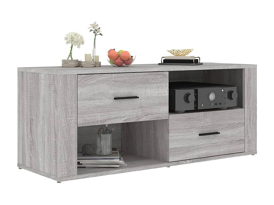 Meuble TV | Banc TV | Armoire TV Sonoma gris 100x35x40 cm Bois d'ingénierie
