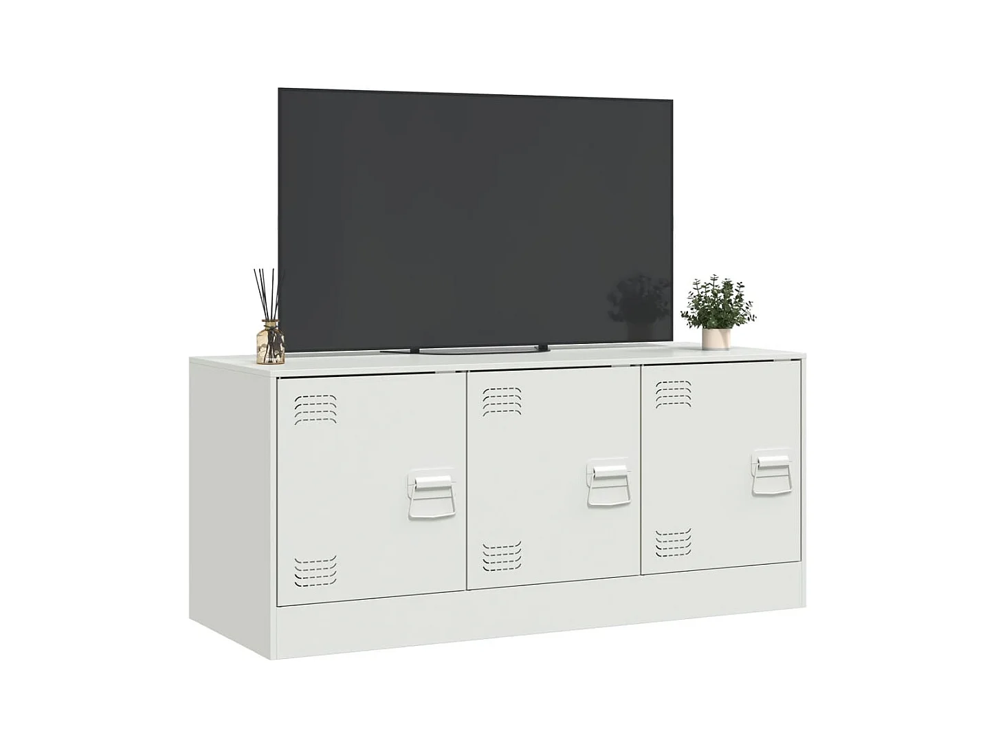 Mueble para TV  | Gabinete de TV |  Mueble de salón de acero blanco 99x39x44 cm