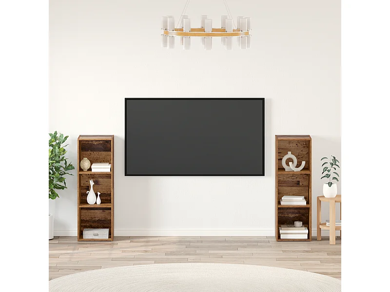 Conjunto de Mueble de TV | Mueble de salón 2 pcs Madera vieja 107 x 35 x 37 cm