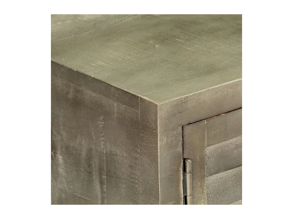 Mueble para TV  | Gabinete de TV |  Mueble de salón madera maciza mango con latón gris 110x30x48 cm