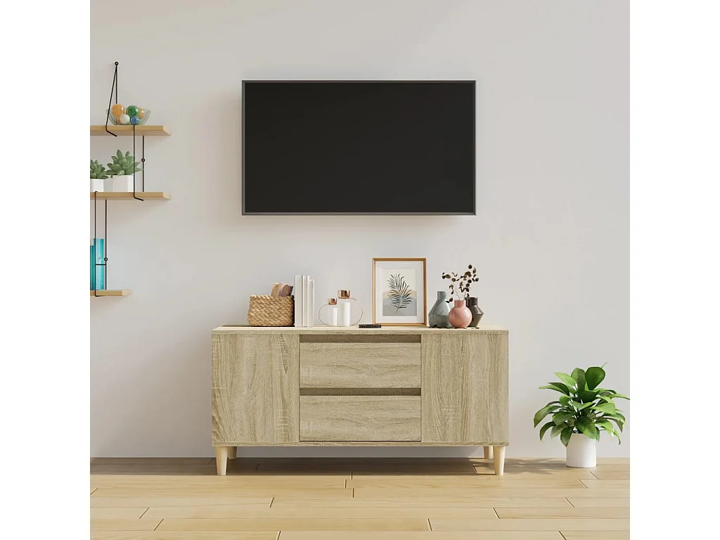 Mueble para TV  | Gabinete de TV |  Mueble de salón madera contrachapada roble Sonoma 102x44,5x50 cm