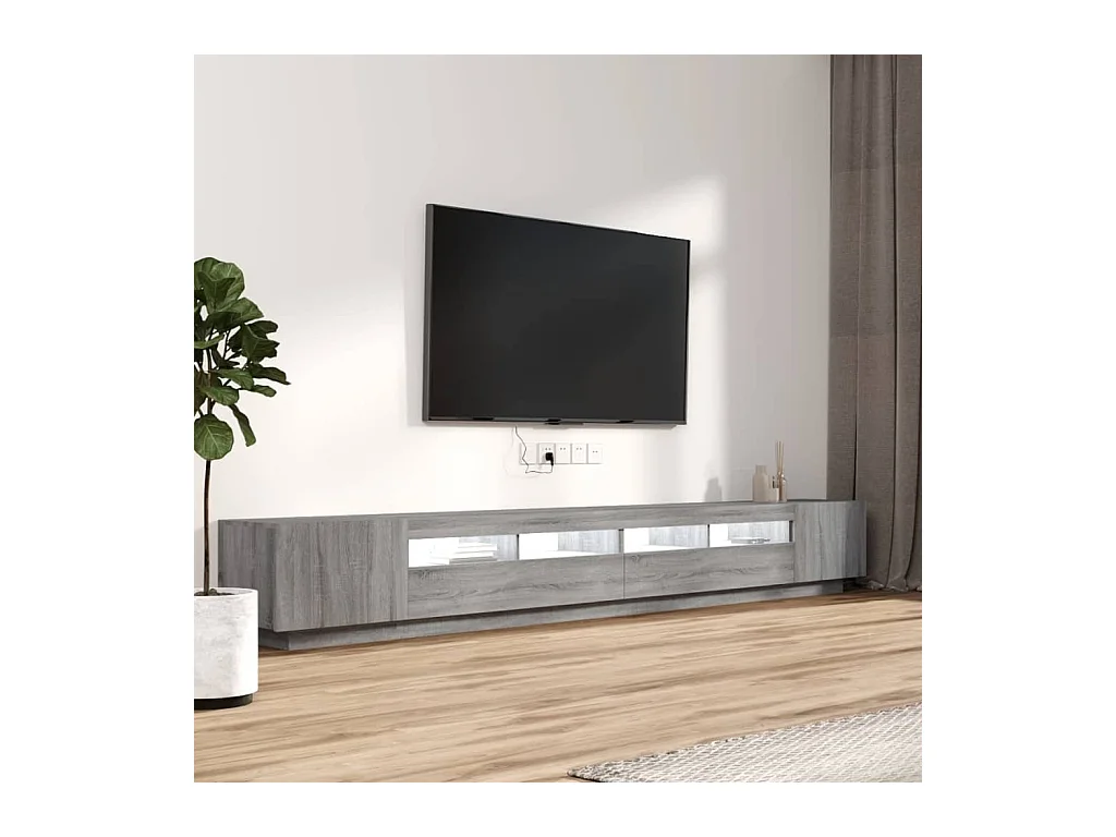 Ensemble de meubles TV | Bancs TV | Armoires TV avec lumières LED 3 pcs Sonoma gris