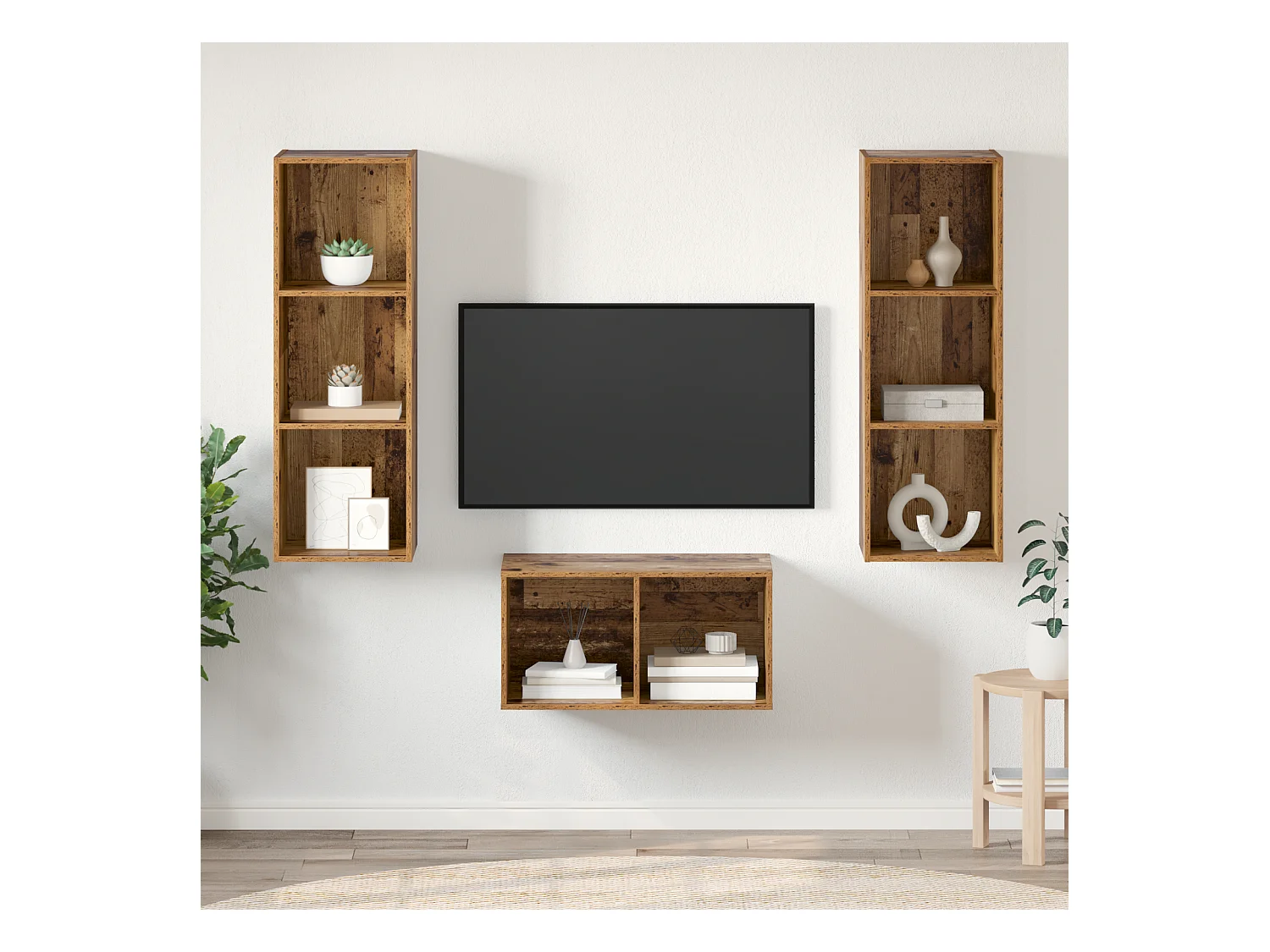 Conjunto de Mueble de TV | Mueble de salón Madera vieja 37 x 37 x 107 cm