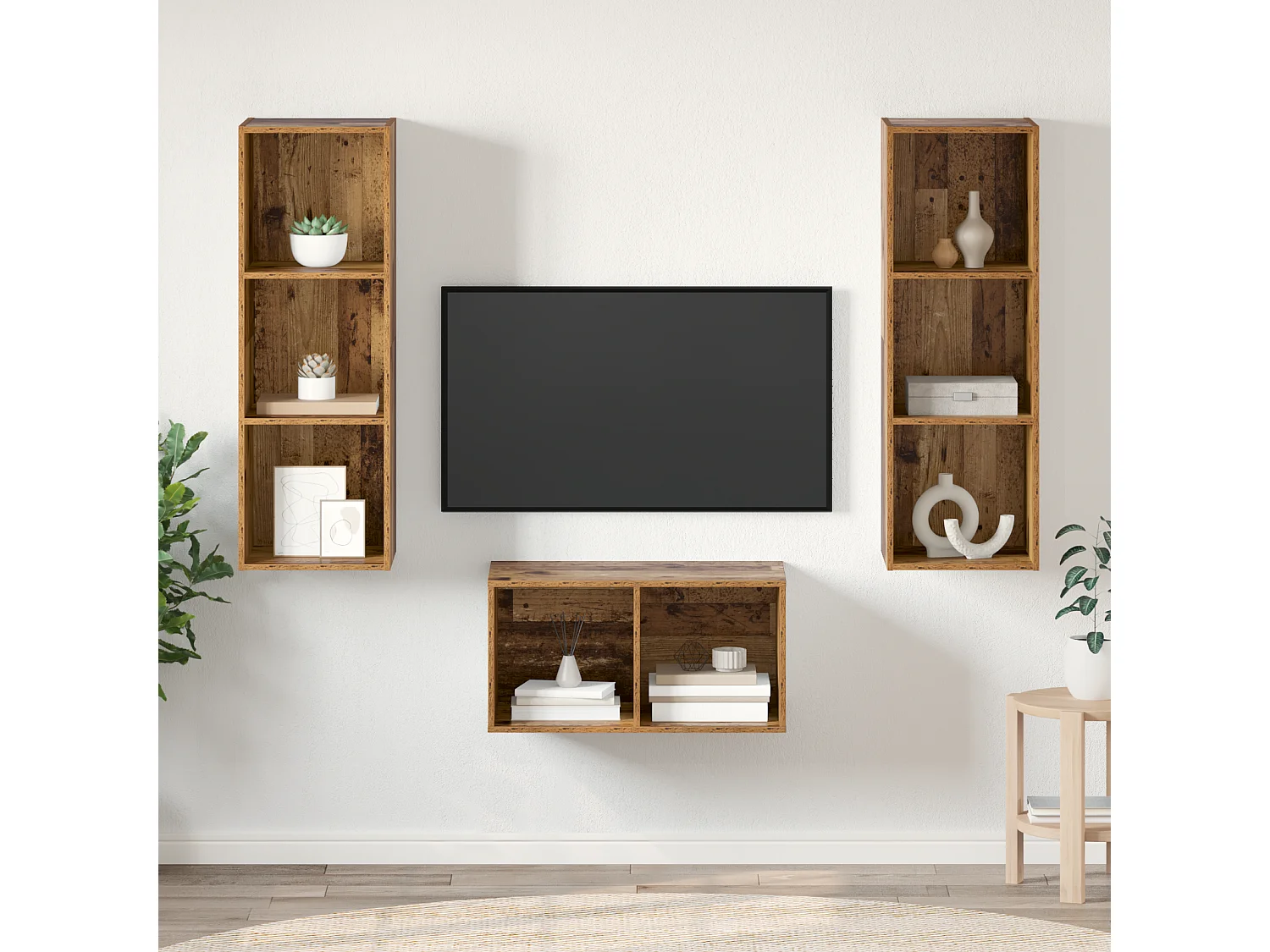 Conjunto de Mueble de TV | Mueble de salón Madera vieja 37 x 37 x 107 cm
