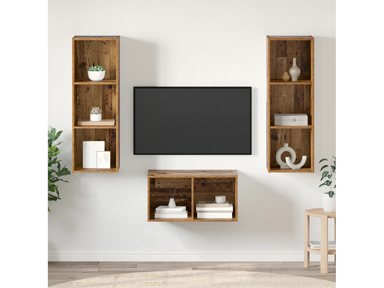 Conjunto de Mueble de TV | Mueble de salón Madera vieja 37 x 37 x 107 cm