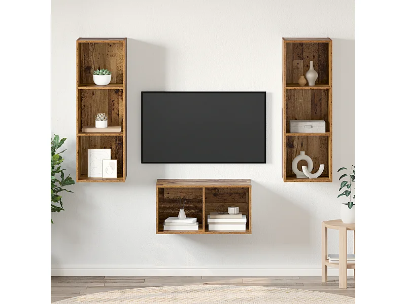 Ensemble de meubles TV | Bancs TV | Armoires TV Bois ancien 37 x 37 x 107 cm