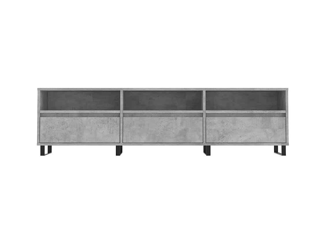 Mueble de TV | Mueble de salón madera contrachapada gris hormigón 150x30x44,5 cm