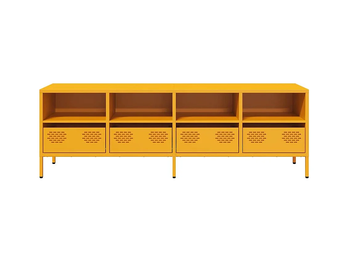 Mueble para TV  | Gabinete de TV |  Mueble de salón acero laminado en frío amarillo 135x39x43,5 cm
