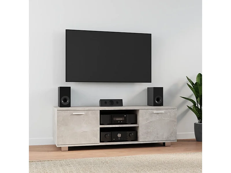 Mueble para TV  | Gabinete de TV |  Mueble de salón madera contrachapada gris hormigón 120x40,5x35cm