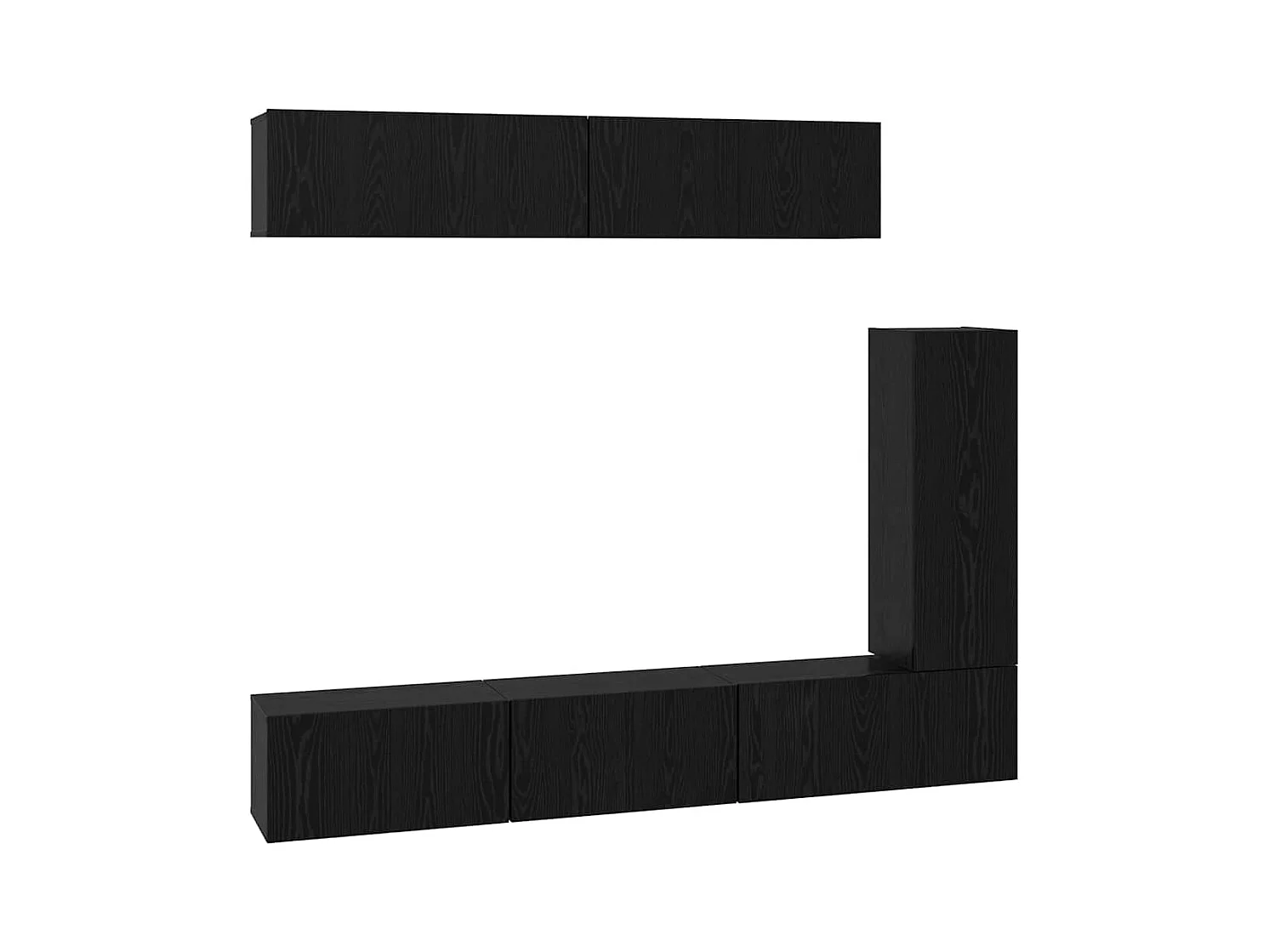 Conjunto de Mueble de TV | Mueble de salón 6 pcs Roble negro 30.5 x 30 x 90 cm